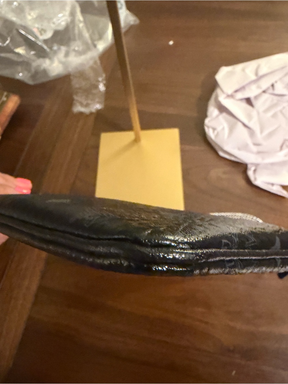 🖤 MCM Black Visetos Leather Chain Zip Pouch / Large Wristlet Clutch - Picture 8 of 8